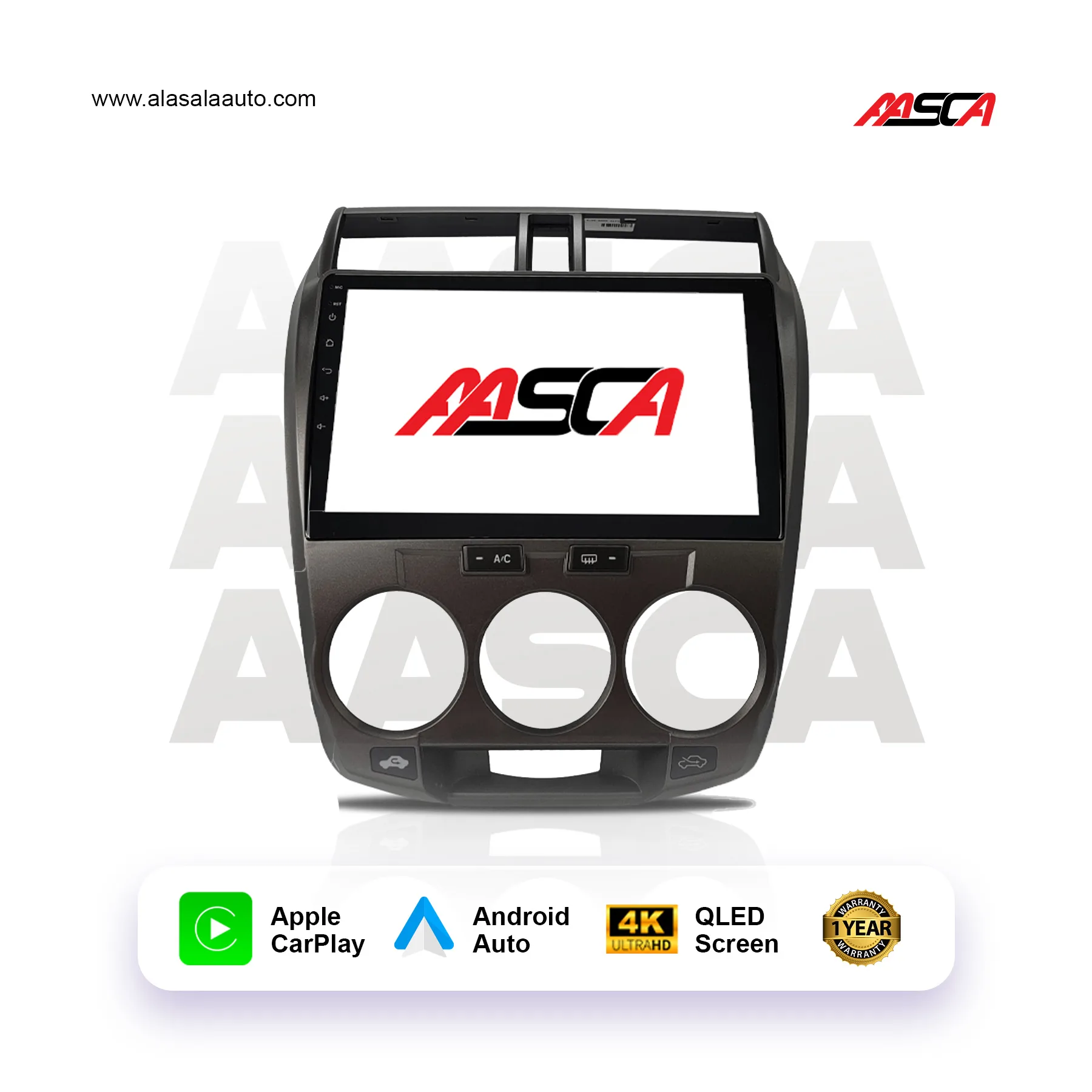 Honda City 2009 2010 2011 2012 2013, Android 13 – 10 inch, Apple CarPlay Android Auto/QLED Display/Bluetooth/ Wi-Fi +MIC