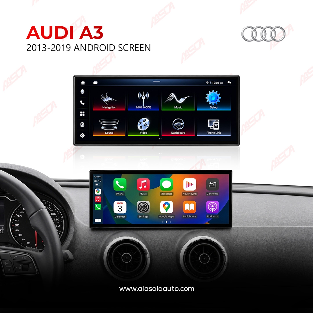 Audi A3 2013–2019 Android Screen – 12.3-Inch QLED Infotainment System with 360° Camera Support