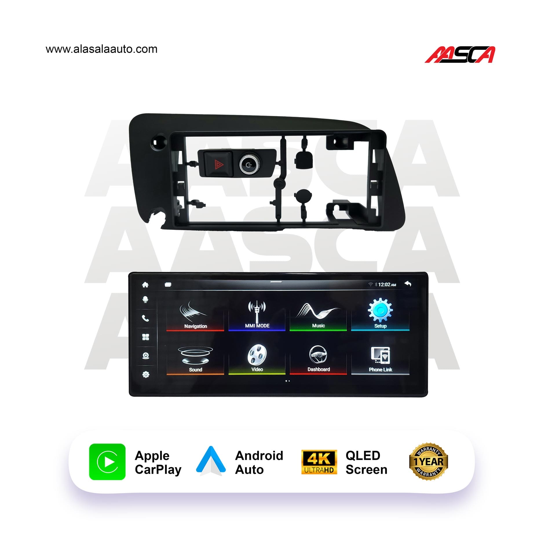 Audi Q5 2009-17, Android 13 – 12.3inch, Apple CarPlay Android Auto/QLED Display/Bluetooth/ Wi-Fi +MIC