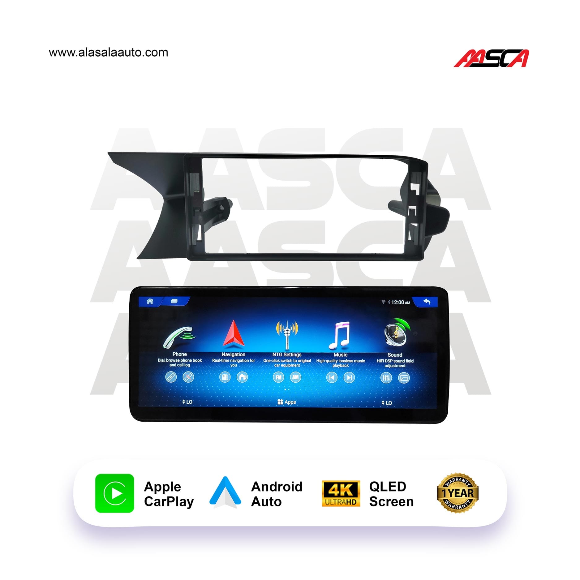 Mercedes Benz C Class 2011-2014, Android 13 – 12.3inch, Apple CarPlay Android Auto/QLED Display/Bluetooth/ Wi-Fi +MIC