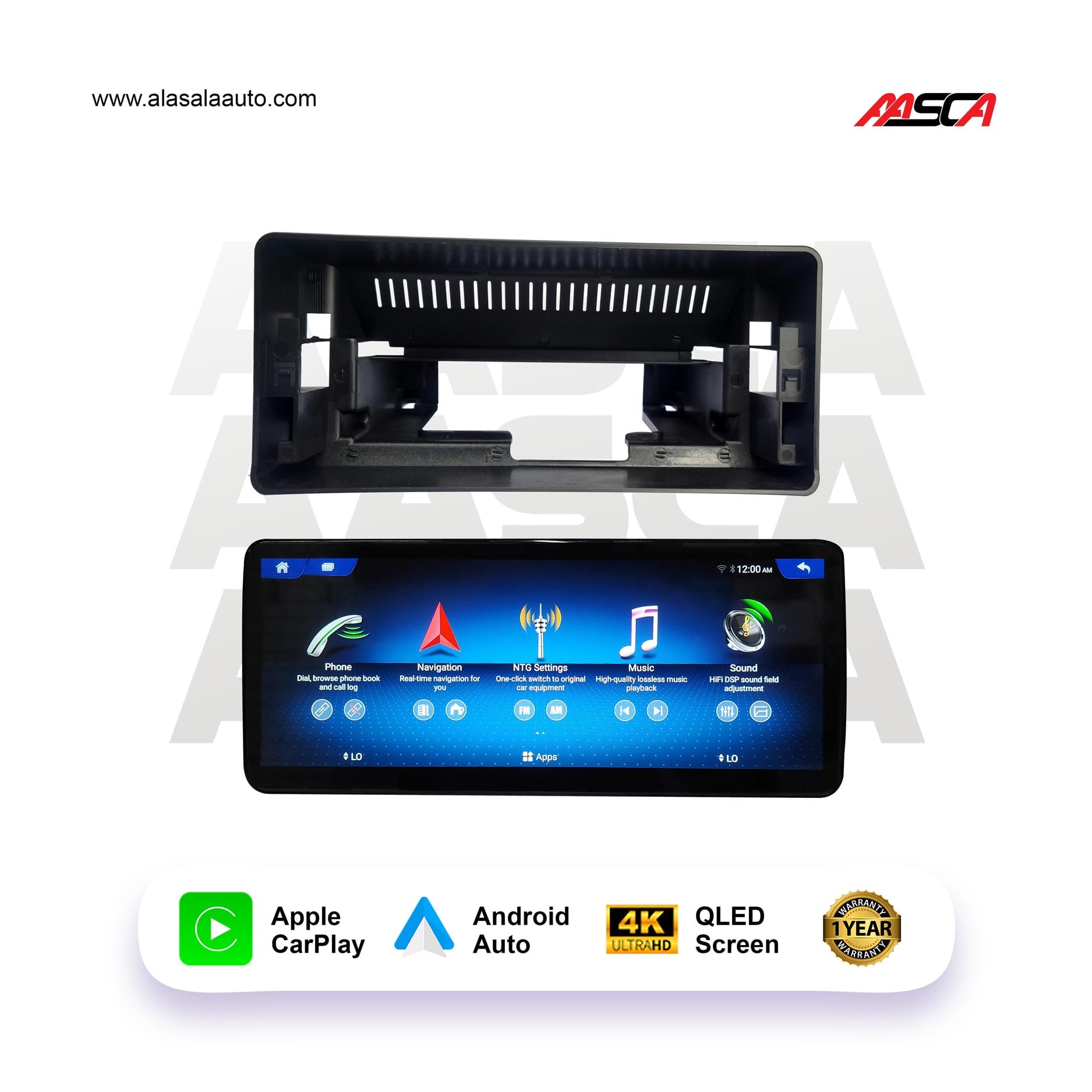 Mercedes Benz C Class 2015-2019, Android 13 – 12.3inch, Apple CarPlay Android Auto/QLED Display/Bluetooth/ Wi-Fi +MIC