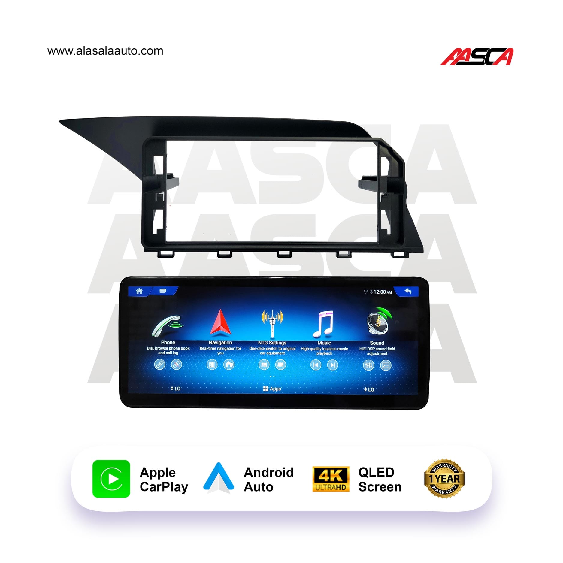 Mercedes Benz GLK 2010-2012, Android 13 – 12.3inch, Apple CarPlay Android Auto/QLED Display/Bluetooth/ Wi-Fi +MIC