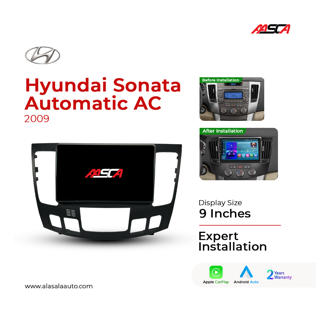 Hyundai Sonata Automatic AC 2009, Android 13 – 9 inch, Apple CarPlay Android Auto/QLED Display/Bluetooth/ Wi-Fi +MIC